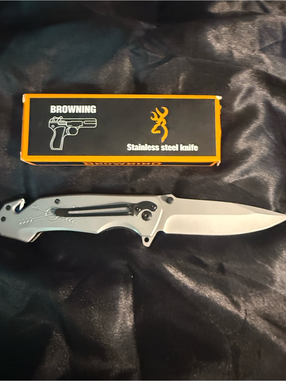Father’s Day ❤️ Browning Stainless Steel Folding Knife - Silver and Black - Picture 4 of 4
